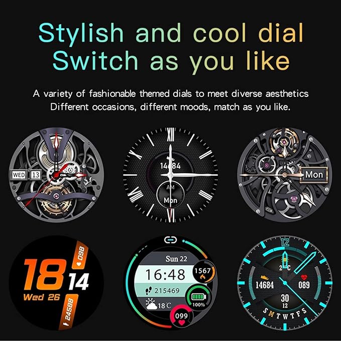 Smart Watch for Women Men 1.28 Inch Touch Screen Fitness Tracker Watch IP67 Waterproof Smartwatch with Sports GPS Bluetooth